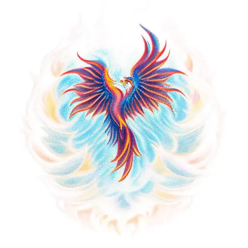 Feminine Phoenix With Flames