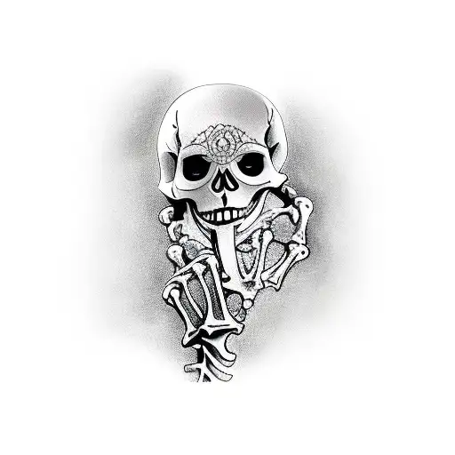 Skeleton Holding Hands With Girl