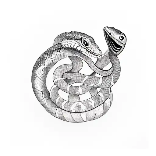 Snake Eating A Watermelon