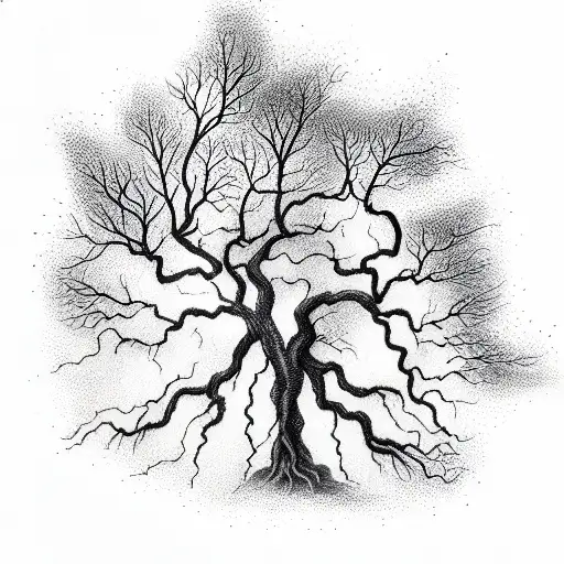 Sleepy Hollow Tree With Flaming Heart At The Center