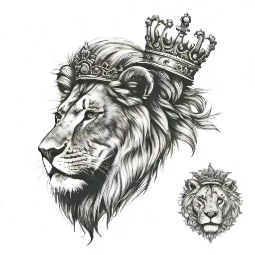 Lion With Crown Looking