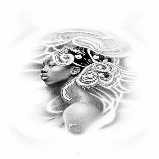 A Mesmerizing Black Woman Emerging From A Spiritual Awakening