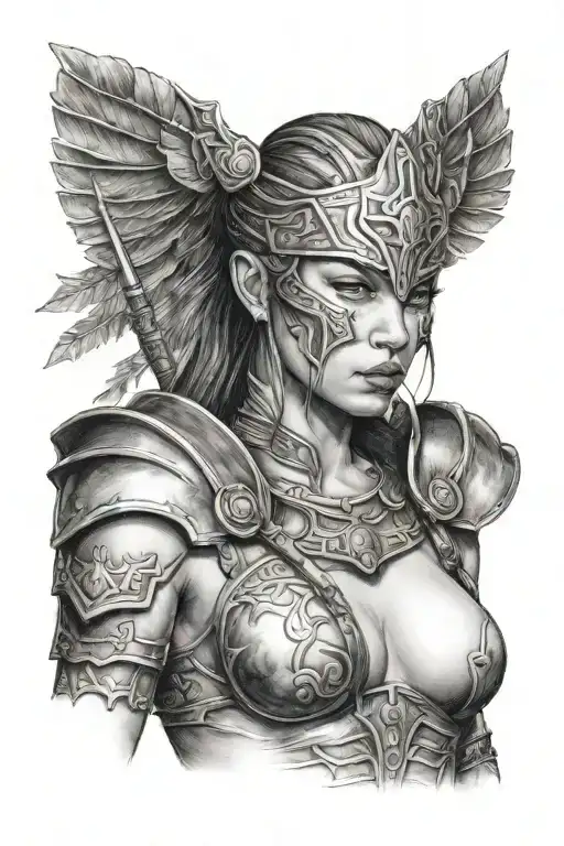 Female Warrior Cleavage Area