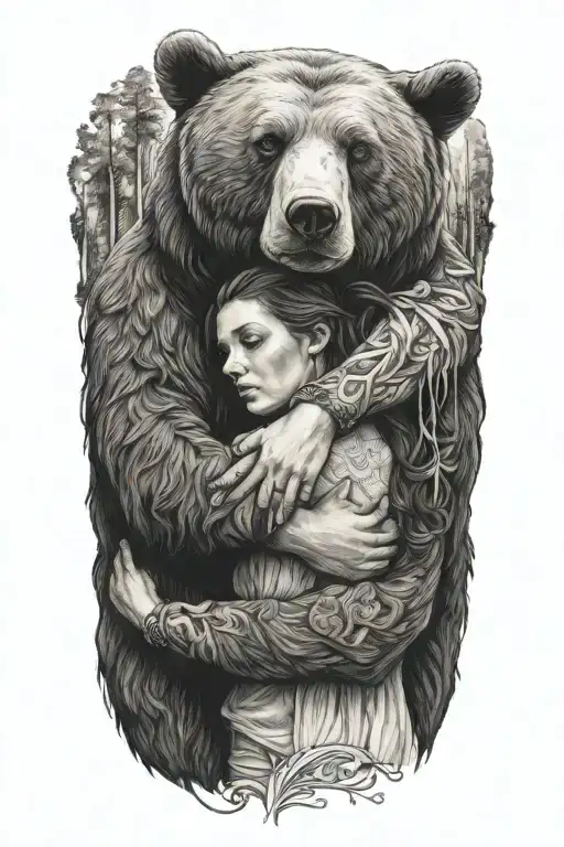 Bear Hugging Woman