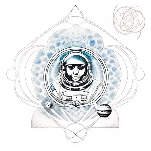 Cosmonaut Sitting In A Lotus Position