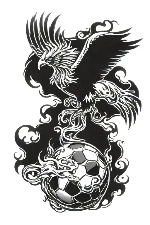 Phoenix Rising From The Ashes Soccer Ball Morphing
