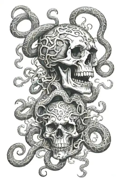 Medusa Skulls And Snakes