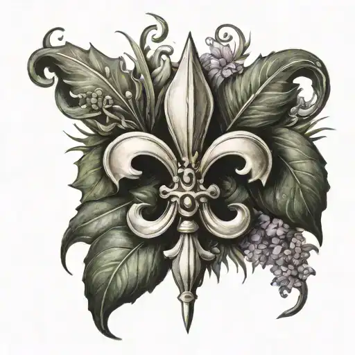 Fleur De Lis With Nature Surounding It