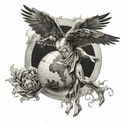 Icarus Falling With Globe