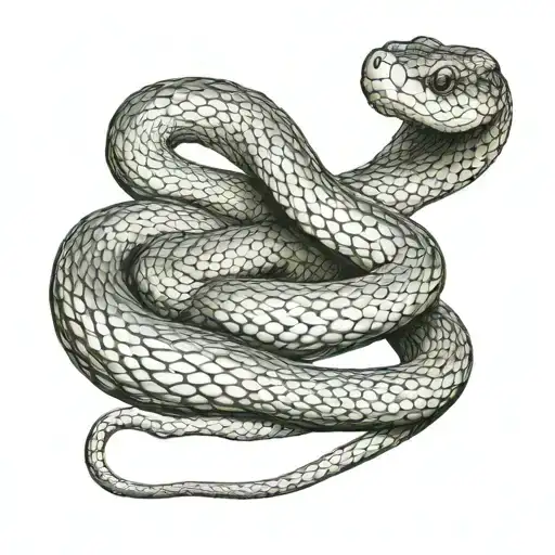 Viper Snake Tattoo Looking At A Direction While Moving