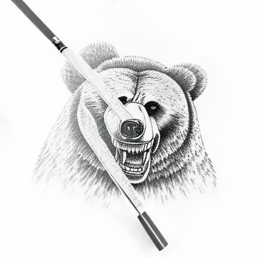 Fearsome Bear Swinging Thors Hammer