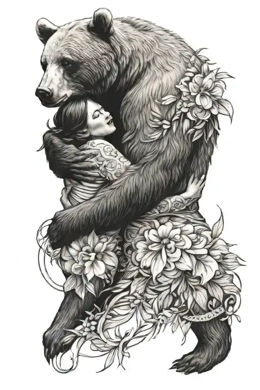 Bear Hugging Woman