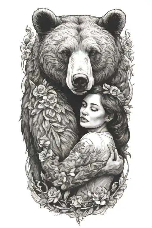 Bear Hugging Woman