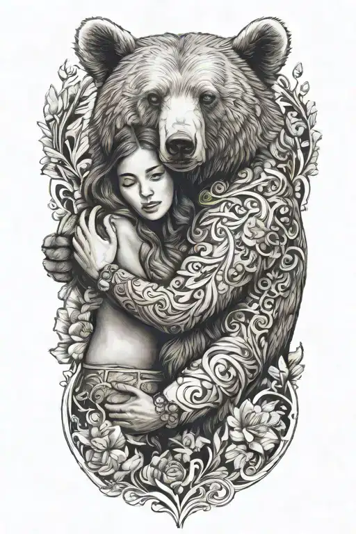 Bear Hugging Woman