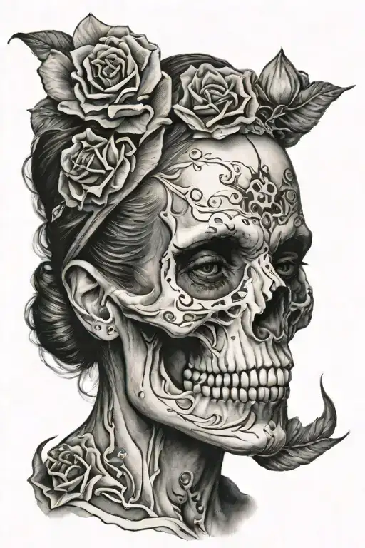 Woman Skull Dark Elegant
