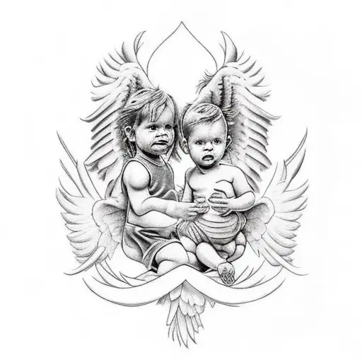 Baby Boy Holding Baby Boy Angel
