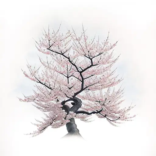 Cherry Blossom Tree Portrait With Samurai
