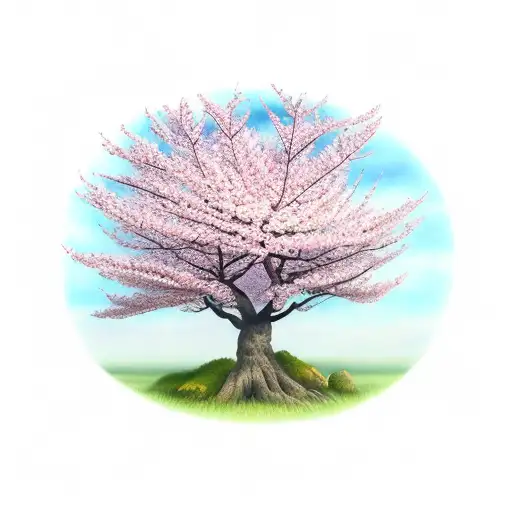 Cherry Blossom Tree Field