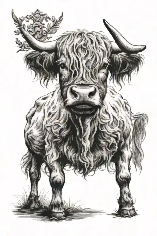 Highland Cow In Old Frame Book