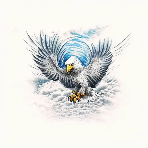 Eagle Attacking A Train