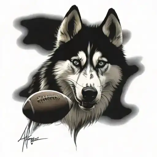 Husky Playing Football