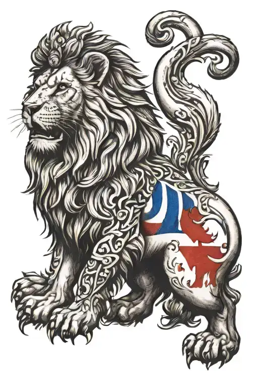 Czech Lion Wearing The Czech Flag