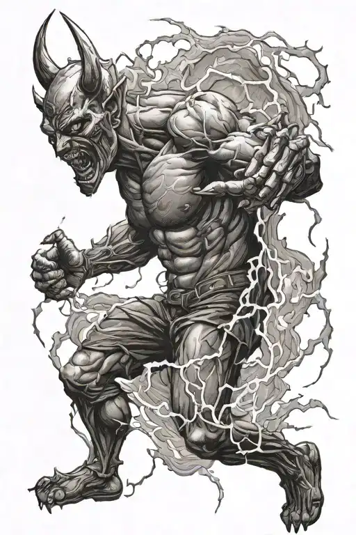 Devil Getting Struck By Lightning