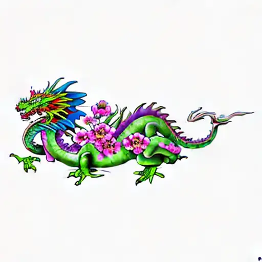 Dragon In Flowers