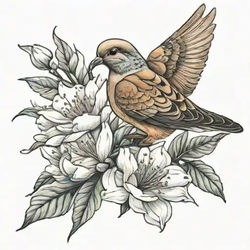 Mourning Dove Magnolia Flower