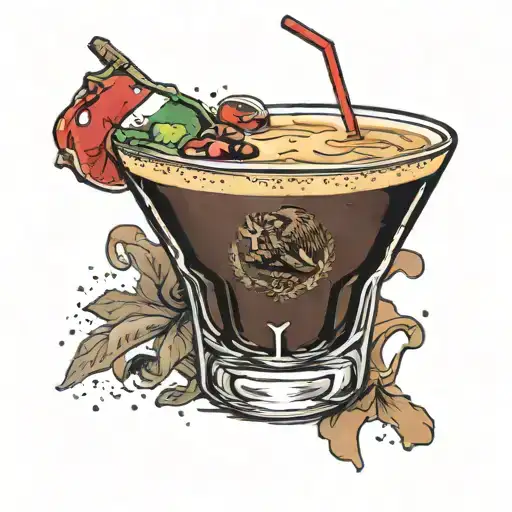 Espresso Martini With Mexican Flag Incorporated