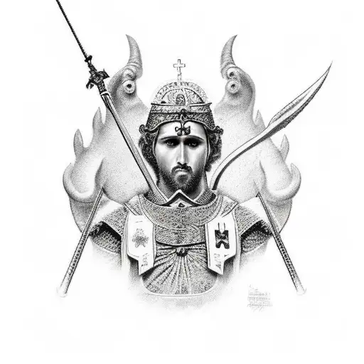 Saint Jorge Killing A Demon