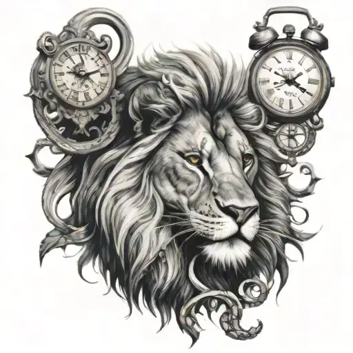 Lion Snake And Clock