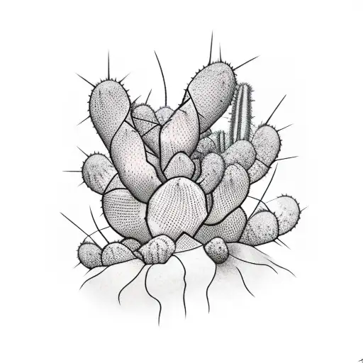 Cactus With Mountains