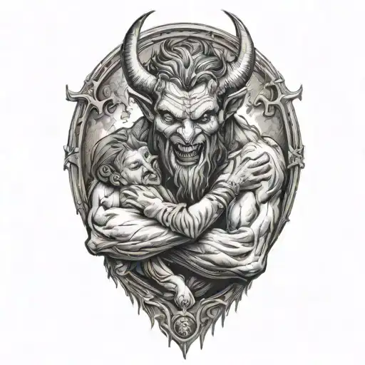 Devil Holding God Holding