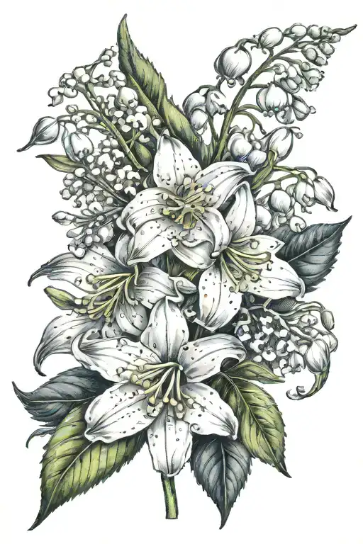 Lily Of The Valley Flower And Chrysanthemum