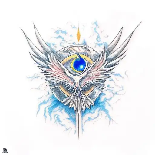 Phoenix Black And Blue With Lightening Eyes