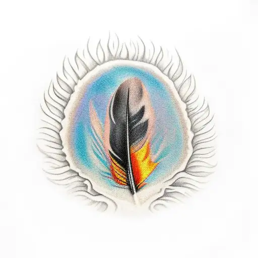 A Detailed Feather Turning Into Ashes As It Touches The Skin