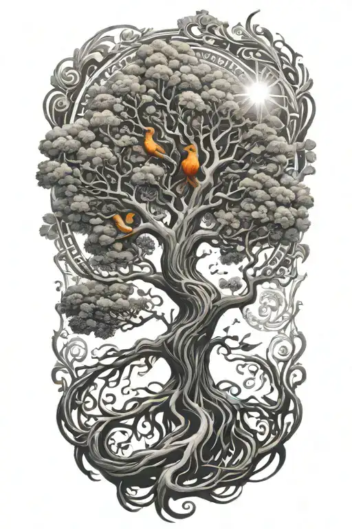 Tree Of Life Phoenix Rising From Ashes