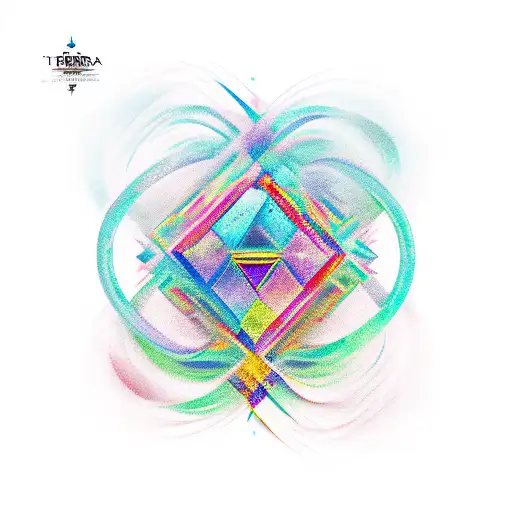 An Abstract Representation Of The Word 'Tierra' Using Vibrant Colors And Geometric Shapes