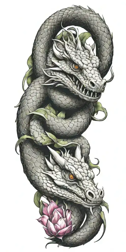 Snake Dragon Wrapped With Dragon Fruit