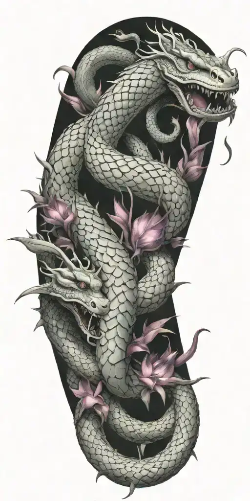 Snake Dragon Wrapped With Dragon Fruit