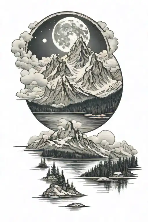 Moon Lake Snow Capped Mountains