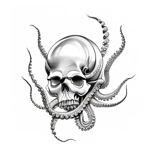 Skull With Octopus Tentacles