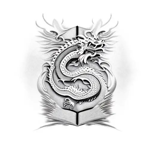 A Chinese Dragon Emerging From An Open Book