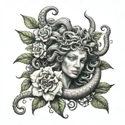 Medusa Holding Flowers