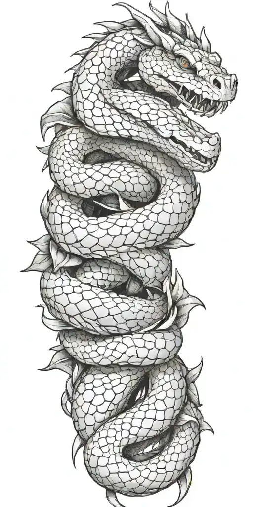 Snake Dragon Wrapped With Dragonfruit