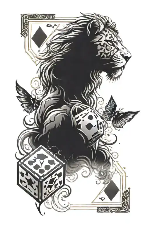 Leo Star Signs With Gambling Symbols Like Dice