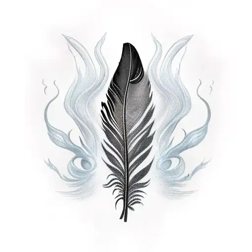 Tip Of A Writhing Feather In A Phoenix Feather