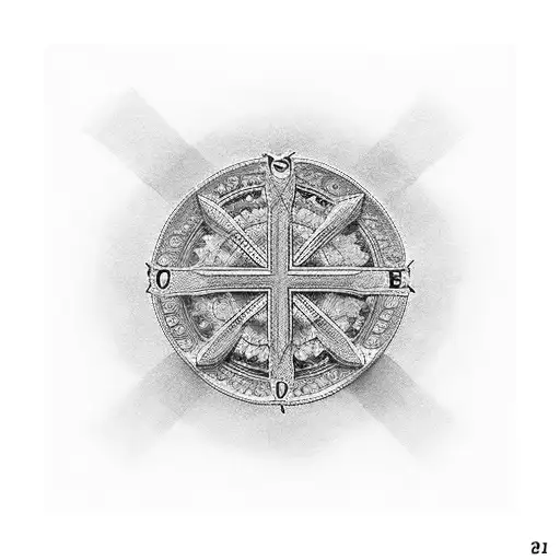 Cross With Roman Numerals Going Horizontal