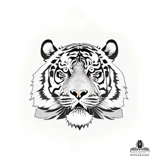 A Bearded Man With A Tiger Tattoo On His Chest